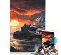 1000 Piece Jigsaw Puzzle for Adults Tiger Panzer Tank Action Practical Game Stress Reliever Deal As Gifts for The Whole Family 50x75cm