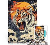 1000 Piece Jigsaw Puzzle for Adults Tiger Roar rage Lernspiel-Herausforderungsspielzeug Wichtelgeschenke75x50cm