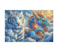 1000 Piece Jigsaw Puzzle for Adults Tiger Vs Dragon 1000 PCS 75x50cm Intermediate Level Puzzle Great for Skill Improvement Logical Reasoning Training Brain Exercise