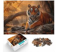 1000 Piece Jigsaw Puzzle for Adults, Tiger Walking Through Autumn Forest | For rainy days and slower weekends: Adult jigsaw puzzle with 1000 pieces offers a break from digital entertainment.