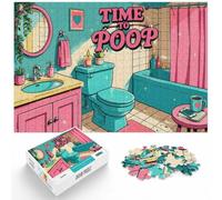 1000 Piece Jigsaw Puzzle for Adults, Time to Poop Retro Gaming Poster | Adult jigsaw puzzle with 1000 pieces; fits quiet evenings and weekends; when a calm, focused hobby suits the moment.