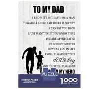 1000 Piece Jigsaw Puzzle for Adults, To My Dad Riding Artwork, Mindfulness Activity, Winter Indoor Entertainment, Precision Cut Pieces, 70x50cm/1000pcs
