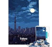 1000 Piece Jigsaw Puzzle for Adults Tokyo Skyline Night Challenging Game Toys Relaxing Games Presents for Women Great Gifts And Toys (Size 38x26cm)
