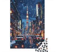1000 Piece Jigsaw Puzzle for Adults Tokyo Tower Snowy Night Jigsaw for Adults Family Game Difficult Challenge Birthday And Unique Gifts 70x50cm/1000pcs