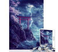 1000 Piece Jigsaw Puzzle for Adults Torii by The Stormy Sea- Fun Interactive Family Experience Wonderful Holiday Giftsing Choice (38x26cm)
