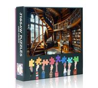 1000 Piece Jigsaw Puzzle for Adults,Traditional Library Setting with a Spiral Staircase Puzzle Impossible Hard Difficult Challenging Puzzles for Bibliophilia Gift 50x70cm