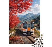 1000 Piece Jigsaw Puzzle for Adults, Train Passing through Autumn Foliage, 70x50cm/1000pcs, Winter Indoor Activity, Home Relaxation And Time at Home