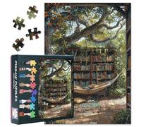 1000 Piece Jigsaw Puzzle for Adults Tranquil Forest Study Room Puzzle Nature Jigsaw Puzzles Botanical Library No Dust Puzzles Challenging but Fun Family Activity Game Gift 50.5x70.5cm
