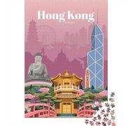 1000 Piece Jigsaw Puzzle for Adults, Travel to Hong Kong 52x38cm 1000pcs