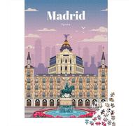 1000 Piece Jigsaw Puzzle for Adults, Travel to Madrid, 52x38cm/1000pcs, Shared Puzzle Activity, Relaxing Evenings And Friends And Family