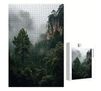 1000 Piece Jigsaw Puzzle for Adults, Tree & Mountain Premium Wooden Puzzles with Poster, Classic Cut, Interlocking Pieces for Home Decor & Mindfulness 30 x 20 in - Aged 14+ Only (Not a Toy) P3#1254