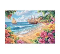 1000 Piece Jigsaw Puzzle for Adults Tropical Beach Island 75x50cm Holiday Party Activity Perfect for Christmas New Year Gathering Family Friends Fun Timegift