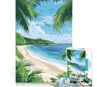 1000 Piece Jigsaw Puzzle for Adults Tropical Beach Paradise, Anti-Stress Toys, Difficult Challenge, Deal As Gifts for The Whole Family 38x26cm