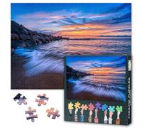 1000 Piece Jigsaw Puzzle for Adults Tropical Ocean Sunset Seascape Beach Nature Landscape Jigsaw Puzzles Scenic Coastal Art Paper Puzzles 50.5x70.5cm