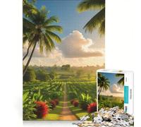 1000 Piece Jigsaw Puzzle for Adults Tropical Plantation Sunset, Relaxing Games, Difficult And Challenge, Unique Birthday And Gifts 50x75cm