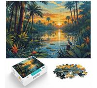1000 Piece Jigsaw Puzzle for Adults, Tropical River Landscape at Sunset | For anyone who enjoys classic jigsaws: Adult jigsaw puzzle with 1000 pieces offers a calm pastime at home.