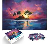 1000 Piece Jigsaw Puzzle for Adults Tropical Sunset Island Staycation: Zeit totschlagen Perfekte Dekoration52x38cm