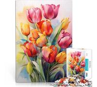 1000 Piece Jigsaw Puzzle for Adults Tulips Spielzeug Lernspiele Stressabbau Einzigartige Geburtstags- und Geschenkideen75x50cm