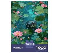 1000 Piece Jigsaw Puzzle for Adults Turtle in A Lily Pond Painting Puzzles for Adults Toy Wall Decor Presents for Women Difficult And Challenge 70x50cm/1000pcs