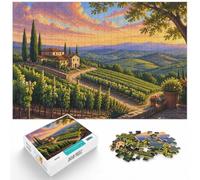 1000 Piece Jigsaw Puzzle for Adults, Tuscan Vineyard Landscape at Sunset | For a calm home hobby: Adult jigsaw puzzle with 1000 pieces works well for solo leisure or shared family time.