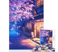 1000 Piece Jigsaw Puzzle for Adults Twilight Sakura Street Relaxing Games Birthday Present Educational Toy Birthday Present, Gifts, (50x75cm)