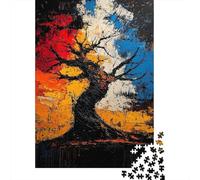 1000-Piece Jigsaw Puzzle for Adults, Twisted Resilience - Expressionist Abstract Tree Art, 70x50cm/1000pcs, Screen-Free Family Time, Quiet Home Time And Weekend Downtime