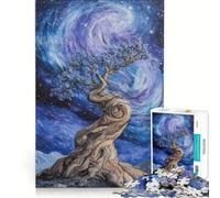 1000 Piece Jigsaw Puzzle for Adults Twisted Tree Under Galaxy, Anti-Stress Toys, Difficult Challenge, Deal As Gifts for The Whole Family 38x26cm