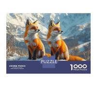 1000 Piece Jigsaw Puzzle for Adults Two Foxes in Snowy Mountains Adult Jigsaw Puzzle Toy Wall Decor Precision Cutting Unique Gifts for Birthday And Christmas 52x38cm/1000pcs