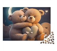 1000 Piece Jigsaw Puzzle for Adults, Two Teddy Bears Hugging Heart | For a break from screens, this adult jigsaw puzzle with 1000 pieces fits quiet evenings and weekends.