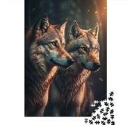 1000-Piece Jigsaw Puzzle for Adults, Two Wolves, 70x50cm/1000pcs; A Calm After-work Activity; Clean White Card Pieces for Sorting