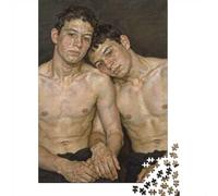 1000-Piece Jigsaw Puzzle for Adults, Two Young Men Embracing, 38x26cm/1000pcs, Relaxing Home Activity And Holiday Downtime