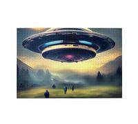 1000 Piece Jigsaw Puzzle for Adults,UFO Landing, Puzzles with Letters on Back, Challenging Puzzle for Game Night Home Décor, 19.7 x 29.5