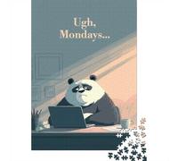 1000 Piece Jigsaw Puzzle for Adults, Ugh, Mondays... Panda at Work | For rainy days at home, this adult jigsaw puzzle with 1000 pieces works well for longer puzzle sessions.