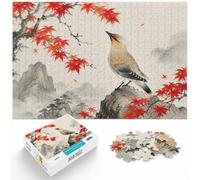 1000 Piece Jigsaw Puzzle for Adults, Ukiyo e plague bird on map | For quiet evenings: Adult jigsaw puzzle with 1000 pieces; when a calm, focused hobby suits the moment.