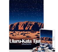 1000 Piece Jigsaw Puzzle for Adults Uluru-Kata Tjuta National Park at Night Jigsaws for Adults Puzzle Family Activities Challenging To Complete Christmas Birthday Gifts (38x26cm)