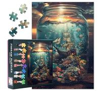 1000 Piece Jigsaw Puzzle for Adults - Underwater World in the Bottle is a Natural Dream, Ship Puzzles for Adults & Family, Challenging Adult Puzzle Games, Puzzles Size: 20x27 Inches