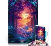 1000 Piece Jigsaw Puzzle for Adults Unicorn in Enchanted Forest Hands-on-Spiel Verbessern Sie das Gedächtnis75x50cm