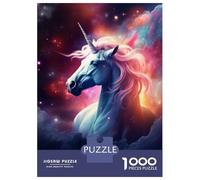 1000 Piece Jigsaw Puzzle for Adults Unicorn in Stars Jigsaw for Adults Relaxing Games Stress Reliever Birthday And Unique Gifts 38x26cm/1000pcs