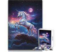 1000 Piece Jigsaw Puzzle for Adults Unicorn in The Night Sky Perfect for Calm Leisure Hours High Grade Precise Cut Play Toy Size 50x75cm