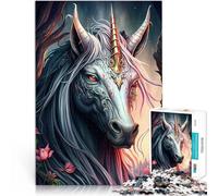 1000 piece jigsaw puzzle for adults “Unicorn Pretty” Made of wood,Suitable for ages 14 and up Hand Speed Race A work of art。size:50x75cm/14.96x20.47inch