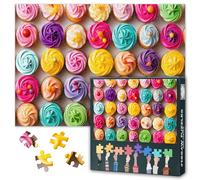 1000 Piece Jigsaw Puzzle for Adults - Unique Artwork Assortment of Brightly Colored Cupcakes Puzzle - Brain Teaser, Difficult and Challenge Large Puzzles Game Toys Gift - Finished Size is 70x50cm