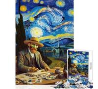 1000 Piece Jigsaw Puzzle for Adults VanGogh Starry Night Fun Interactive Family Experience Wonderful Holiday Giftsing Choice (38x26cm)