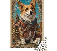 1000-Piece Jigsaw Puzzle for Adults, Vash The Noble Corgi Knight, 52x38cm/1000pcs, Winter Indoor Activity, Weekend Downtime And Time at Home