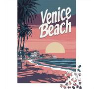 1000 Piece Jigsaw Puzzle for Adults, Venice Beach Sunset, 38x26cm/1000pcs, Gift for Puzzle Lovers, Screen-Free Leisure And Quiet Weekends