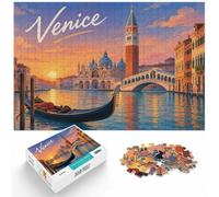 1000 Piece Jigsaw Puzzle for Adults, Venice Italy Cityscape at Dusk | For adults who enjoy jigsaws: Adult jigsaw puzzle with 1000 pieces; with the complete challenge to keep the challenge.