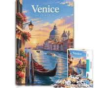 1000 Piece Jigsaw Puzzle for Adults, Venice, Italy cityscape illustration | For puzzle lovers in winter, this adult jigsaw puzzle with 1000 pieces adds a classic jigsaw activity to the holiday season.