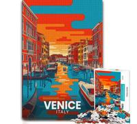 1000 Piece Jigsaw Puzzle for Adults, Venice, Italy︰ Colorful Canal Travel | Choose a New Year puzzle activity for a calm start to the year for relaxed downtime.