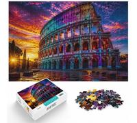 1000 Piece Jigsaw Puzzle for Adults, Vibrant Colosseum Rome Abstract Art | As a Christmas gift idea, this adult jigsaw puzzle with 1000 pieces turns winter downtime into puzzle time.