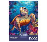 1000 Piece Jigsaw Puzzle for Adults Vibrant Sea Turtle Art -2 Jigsaw Puzzle Toy Wall Decor Wall Decoration Difficult And Challenge 38x26cm/1000pcs