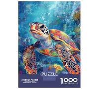 1000 Piece Jigsaw Puzzle for Adults Vibrant Sea Turtle Art Puzzles for Adults Fun Games Precision Cutting Difficult And Challenge 38x26cm/1000pcs
